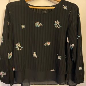 Metaphor cropped black blouse